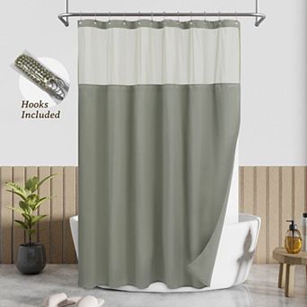 Awesome Home Dobby Waffle Shower Curtain with Liner