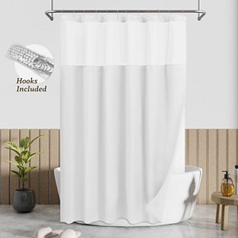 Awesome Home Dobby Waffle Shower Curtain with Liner