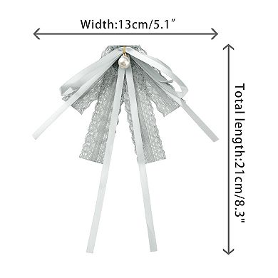 Women's Lace Bow Tie Brooches Pre-Tied Neck Tie Shirt Corsage Ribbon Brooch