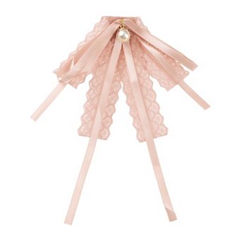 Women's Lace Bow Tie Brooches Pre-Tied Neck Tie Shirt Corsage Ribbon Brooch