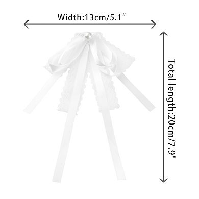 Lace Bow Tie Brooches for Women Fashion Brooch Pins Pre-Tied Neck Tie