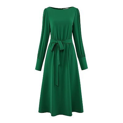 slim fit dress slacks Eponine Pink Layered Flared Hem Midi Dress main image 0