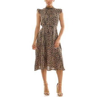 Women's Nina Leonard Smocked Printed Dress