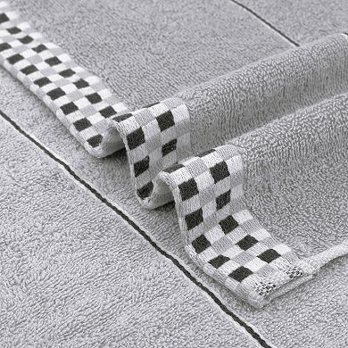 Striped Checked Hand Towels, Absorbent Soft Decorative Towel 2 Pack
