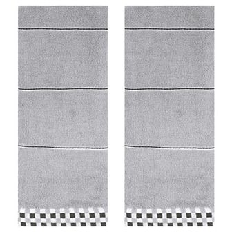 Striped Checked Hand Towels, Absorbent Soft Decorative Towel 2 Pack