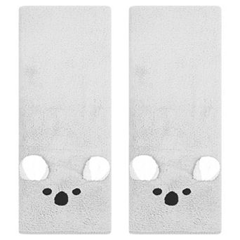 Coral Hand Towels Soft and Absorbent Rabbit Pattern Towel Set for Bathroom 2 Pack