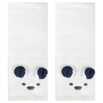 Coral Hand Towels Soft and Absorbent Rabbit Pattern Towel Set for Bathroom 2 Pack