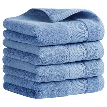 Bathroom Solid Hand Towel Set Cotton Face Towels Soft Absorbent 4 Pack