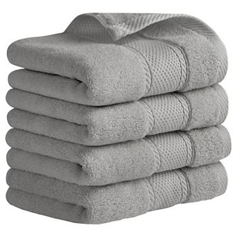 Bathroom Solid Hand Towel Set Cotton Face Towels Soft Absorbent 4 Pack