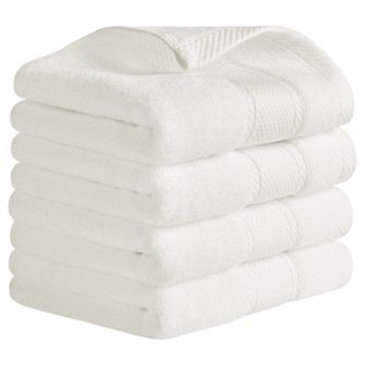 Bathroom Solid Hand Towel Set Cotton Face Towels Soft Absorbent 4 Pack