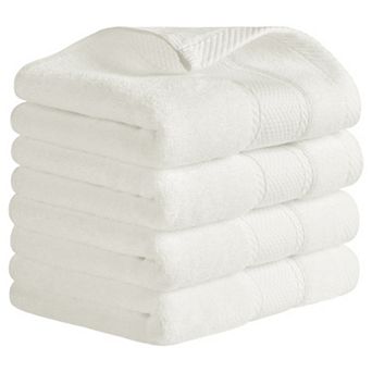 Bathroom Solid Hand Towel Set Cotton Face Towels Soft Absorbent 4 Pack