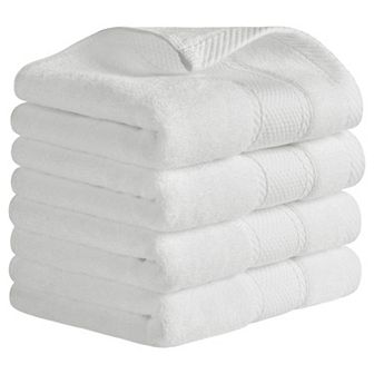 Bathroom Solid Hand Towel Set Cotton Face Towels Soft Absorbent 4 Pack