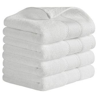 Bathroom Solid Hand Towel Set Cotton Face Towels Soft Absorbent 4 Pack