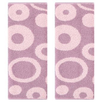 Cute Round Geometric Pattern Hand Towels, Soft Comfortable Bathroom Towel 2 Pack