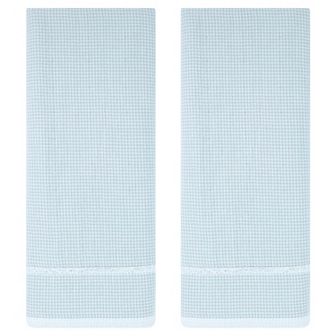 Bathroom Striped Decorative Hand Towel Set Cotton Face Towels Soft Absorbent 2 Pack