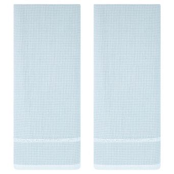 Bathroom Striped Decorative Hand Towel Set Cotton Face Towels Soft Absorbent 2 Pack