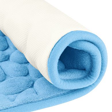 2Pcs Memory Foam Bathroom Rugs Non-Slip Bath Mat Water Absorbent Quick Dry Bath Carpet Rug 16" x 24"