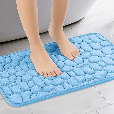 2Pcs Memory Foam Bathroom Rugs Non-Slip Bath Mat Water Absorbent Quick Dry Bath Carpet Rug 16" x 24"