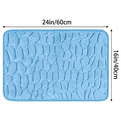 2Pcs Memory Foam Bathroom Rugs Non-Slip Bath Mat Water Absorbent Quick Dry Bath Carpet Rug 16" x 24"