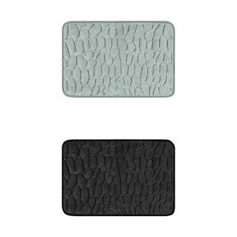 2 pc Memory Foam Bathroom Rugs Non-Slip Bath Mat Water Absorbent Quick Dry Bath Carpet Rug 16" x 24"