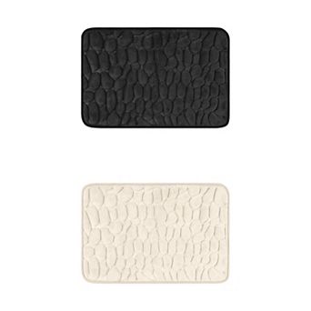 2 pc Memory Foam Bathroom Rugs Non-Slip Bath Mat Water Absorbent Quick Dry Bath Carpet Rug 16" x 24"