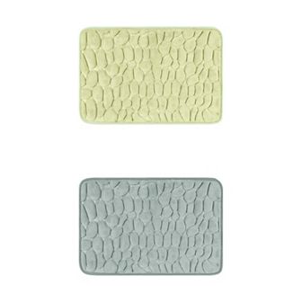2 pc Memory Foam Bathroom Rugs Non-Slip Bath Mat Water Absorbent Quick Dry Bath Carpet Rug 16" x 24"