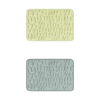 2 pc Memory Foam Bathroom Rugs Non-Slip Bath Mat Water Absorbent Quick Dry Bath Carpet Rug 16" x 24"