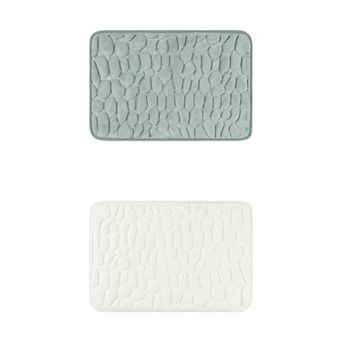 2 pc Memory Foam Bathroom Rugs Non-Slip Bath Mat Water Absorbent Quick Dry Bath Carpet Rug 16" x 24"