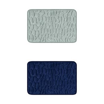 2 pc Memory Foam Bathroom Rugs Non-Slip Bath Mat Water Absorbent Quick Dry Bath Carpet Rug 16" x 24"