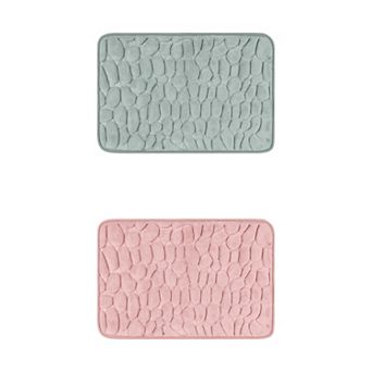 2 pc Memory Foam Bathroom Rugs Non-Slip Bath Mat Water Absorbent Quick Dry Bath Carpet Rug 16" x 24"