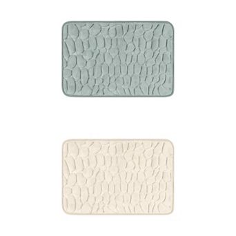 2 pc Memory Foam Bathroom Rugs Non-Slip Bath Mat Water Absorbent Quick Dry Bath Carpet Rug 16" x 24"