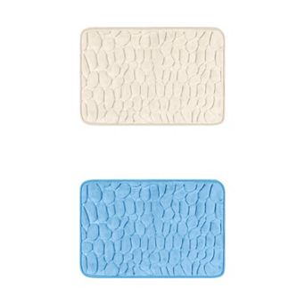 2 pc Memory Foam Bathroom Rugs Non-Slip Bath Mat Water Absorbent Quick Dry Bath Carpet Rug 16" x 24"