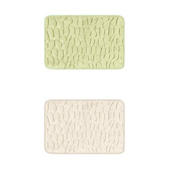 2 pc Memory Foam Bathroom Rugs Non-Slip Bath Mat Water Absorbent Quick Dry Bath Carpet Rug 16" x 24"