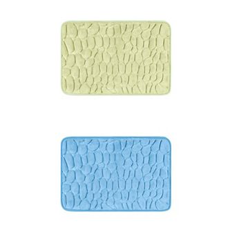 2 pc Memory Foam Bathroom Rugs Non-Slip Bath Mat Water Absorbent Quick Dry Bath Carpet Rug 16" x 24"