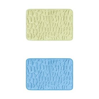 2 pc Memory Foam Bathroom Rugs Non-Slip Bath Mat Water Absorbent Quick Dry Bath Carpet Rug 16" x 24"