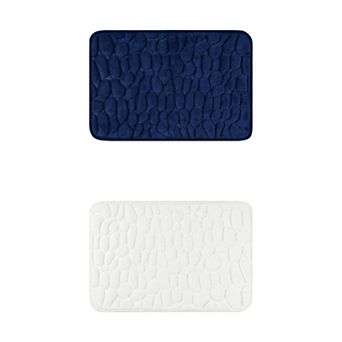 2 pc Memory Foam Bathroom Rugs Non-Slip Bath Mat Water Absorbent Quick Dry Bath Carpet Rug 16" x 24"