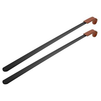 Shoe Horn, 2 pc Stainless Steel Leather Curved Handle Shoe Helper, Metal Shoe Horns
