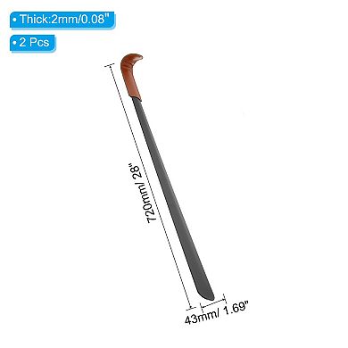 Shoe Horn, 2Pcs Stainless Steel Leather Curved Handle Shoe Helper, Metal Shoe Horns
