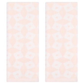 Geometric Pattern Hand Towels, Cotton Soft Absorbent Bathroom Towel 2 Pack