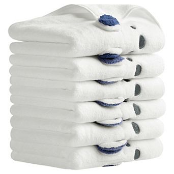 Coral Hand Towels Soft and Absorbent Rabbit Pattern Towel Set for Bathroom 6 Pack