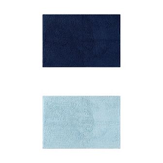 2 pc Bathroom Rugs, Fluffy Bath Mats Bathroom Mat Anti Skid Absorbent Shaggy Bath Rugs 16" x 24"