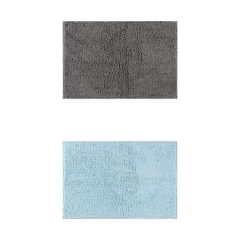 2 pc Bathroom Rugs, Fluffy Bath Mats Bathroom Mat Anti Skid Absorbent Shaggy Bath Rugs 16" x 24"