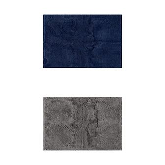 2 pc Bathroom Rugs, Fluffy Bath Mats Bathroom Mat Anti Skid Absorbent Shaggy Bath Rugs 16" x 24"