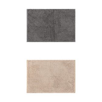 2 pc Bathroom Rugs, Fluffy Bath Mats Bathroom Mat Anti Skid Absorbent Shaggy Bath Rugs 16" x 24"