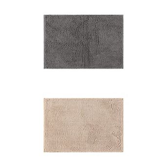 2 pc Bathroom Rugs, Fluffy Bath Mats Bathroom Mat Anti Skid Absorbent Shaggy Bath Rugs 16" x 24"