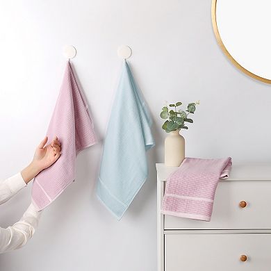 Bathroom Striped Decorative Hand Towel Set Cotton Face Towels Soft Absorbent 4 Pack
