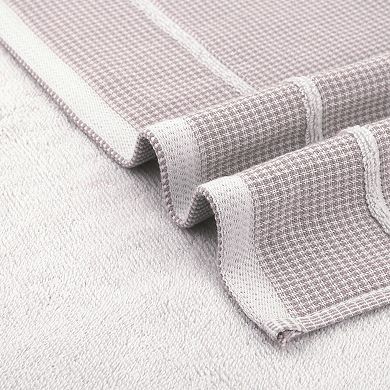 Bathroom Striped Decorative Hand Towel Set Cotton Face Towels Soft Absorbent 4 Pack