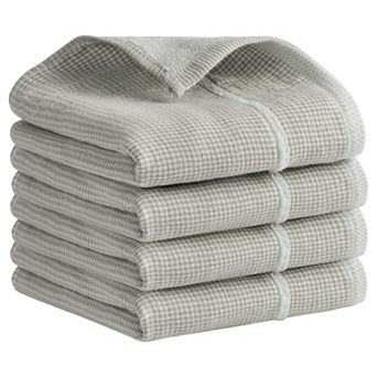 Bathroom Striped Decorative Hand Towel Set Cotton Face Towels Soft Absorbent 4 Pack