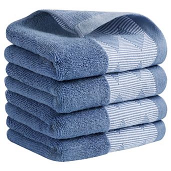 Diamond Patterned Hand Towel, Thick Cotton Absorbent Face Soft Towels 4 Pack