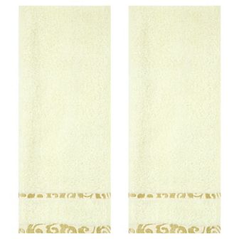 Chic Striped Hand Towel Set,100% Cotton Soft Comfortable Highly Absorbent Bathroom Towel 2 Pack